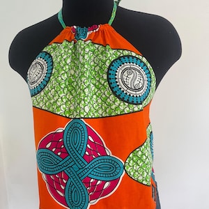 Bright Funky Reversible Halter Top