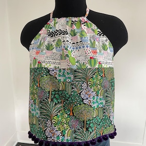 Cactus Garden Backless Halter Top //Reversible!!!