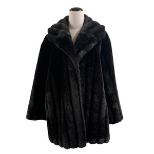 Black Fur Coat, Avec Tu, Black Vegan Coat, Union Made Clothing, Made USA, Black Teddy Bear Jacket