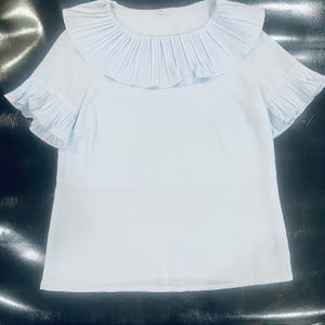 Messys Coquette, Baby Blue Ruffled Top, Women’s Lolita Blouse