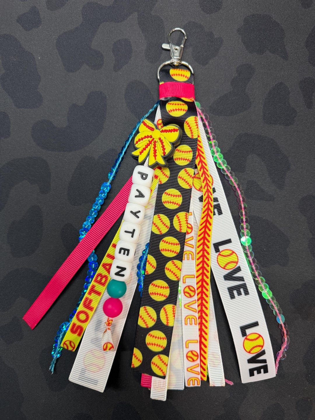 Custom Sports Ribbon Swivel Keychain – Personalize With Team Color ...