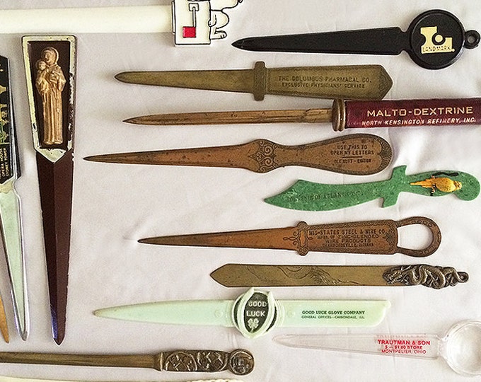 18 Vintage Antique ADVERTISING LETTER OPENERS Lot Many Rare Etsy