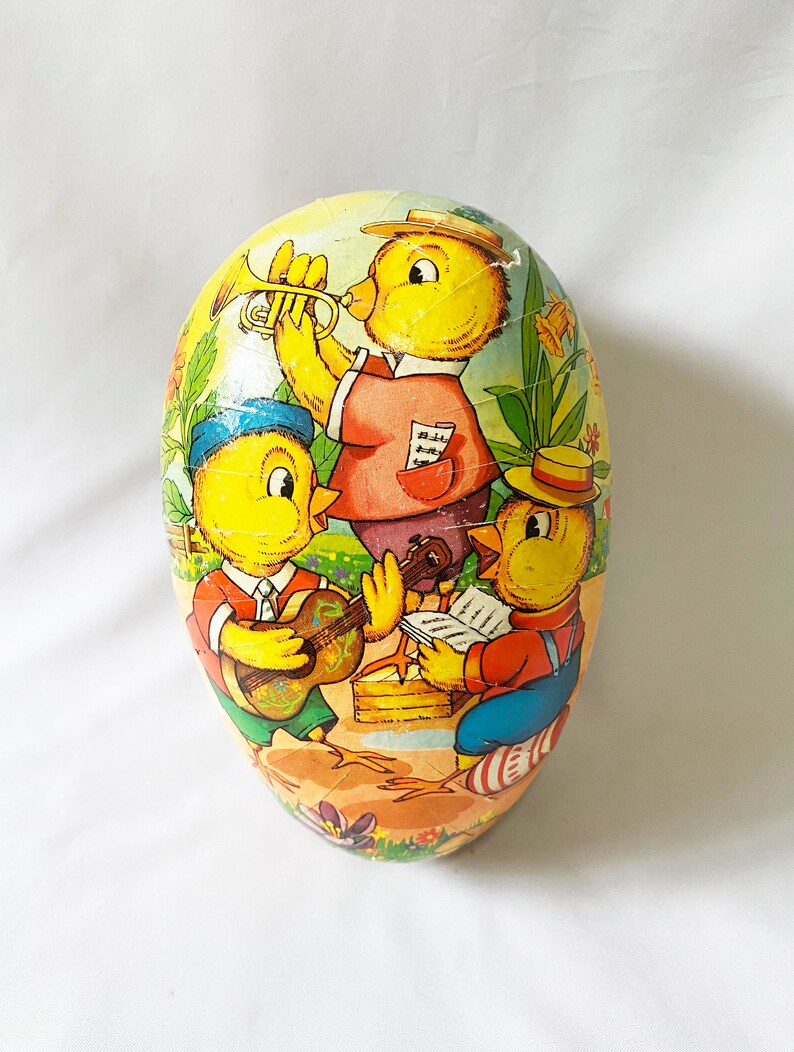 1950s Paper Mache Egg Box Two Sided Easter Chicks 6 Etsy