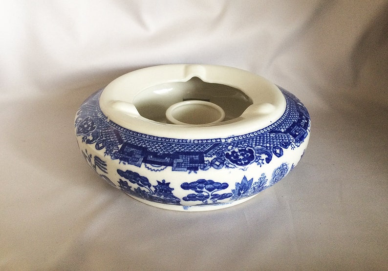 Rare BLUE WILLOW Carafe Pot Candle Warmer Food Tea Warmer Etsy