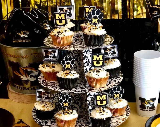 Mizzou Cupcake Toppers University of Missouri Columbia Cupcake Toppers