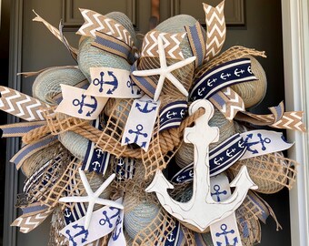 Nautical Wreath, Anchor Wreath, Lake House Wreath, Beach House Wreath, Lake Wreath