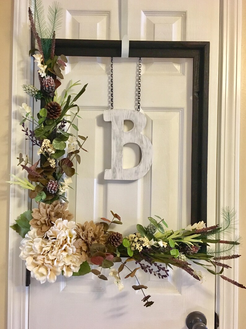 Everyday Wreath Year Round Wreath Monogram Wall Decor | Etsy