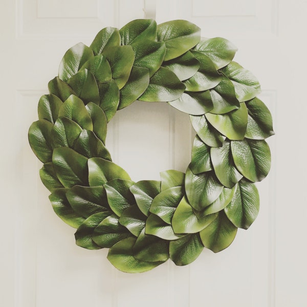 Magnolia Wreath, Magnolia Leaf Wreath, Farmhouse Wreath, Fixer Upper Wreath, 23", 21", 18" or 14" Magnolia Wreath