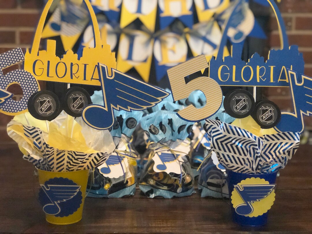 Louis Blues Party Centerpiece: Hockey Birthday Decor