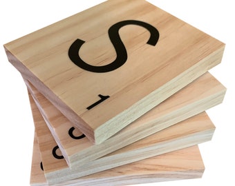 Custom Jumbo Scrabble Tile Wooden Coasters - PLEASE READ DESCRIPTION