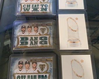Houston Astros Cheaters - Novelty ACEO Game Used Trash Can Baseball Card Reprint Replica - Your Choice of Text