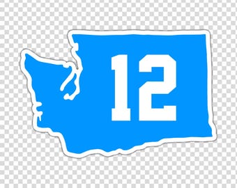 Seattle Seahawks Weatherproof Layered Window Decal Football Vinyl Sticker Washington Shape, Sky Blue & White in Retail Packaging