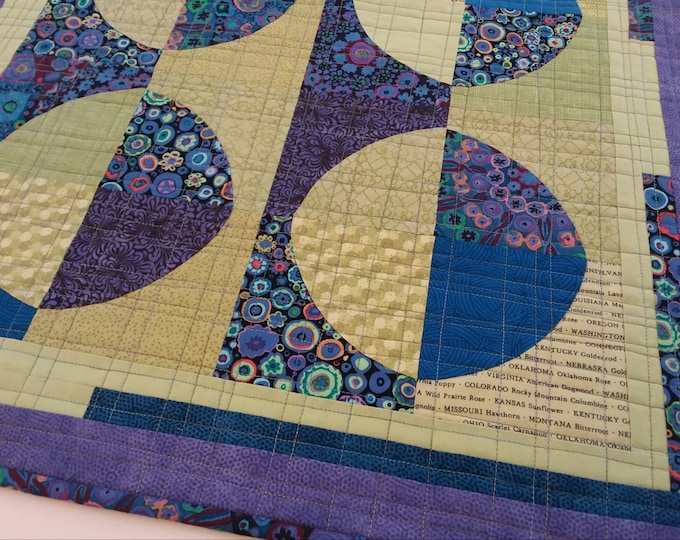 Modern Wall Quilt Handmade Wall Hanging Quilt Fabric Art Etsy