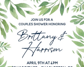 Couples Baby Shower Invitation - Unisex Baby Shower Invitation, Couples Baby Shower Invite, Baby Shower Invite, Co-ed Baby Shower Invitation