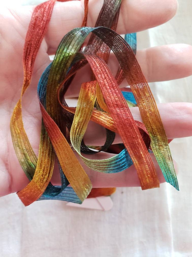 Copper Penny ribbon yarn #689 Embellishments junk journals travelers notebooks tag topper Knitting sewing