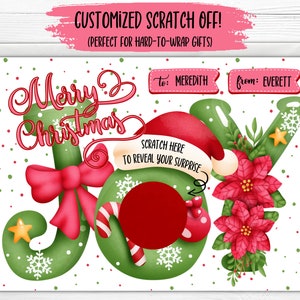 Carte à gratter de Noël personnalisée | Carte à gratter personnalisée | Carte-cadeau | Bas de Noël