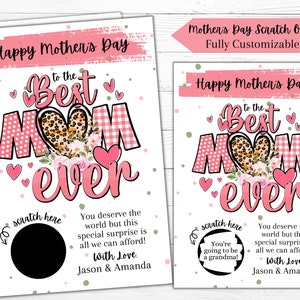 Carte à gratter personnalisée pour la fête des mères | Carte à gratter personnalisée | Carte-cadeau | Cadeau pour la mère