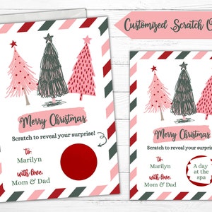 Custom Christmas Scratch Off Card | Personalized Scratch Off Card | Stocking Stuffer | Gift Card