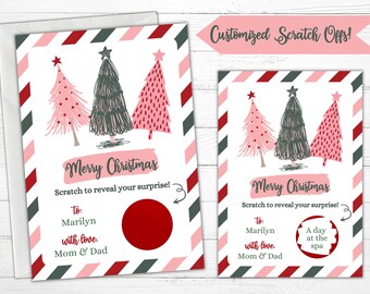 Custom Christmas Scratch Off Card | Personalized Scratch Off Card | Stocking Stuffer | Gift Card