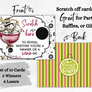 Cartes à gratter de Noël | Ensemble de 10 cartes | Prix du Parti | Faveur de fête | Jeu de société