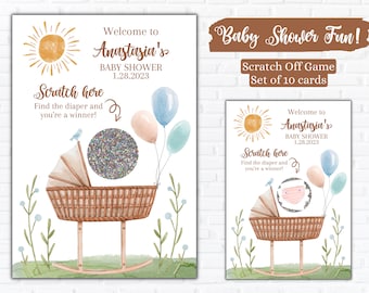 Baby Shower Scratch Off Cards | Set of 10 Cards | Party Prize | Party Favor | Party Game