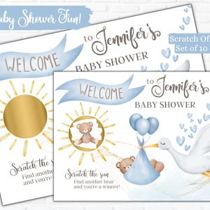 Cartes à gratter Baby Shower | Jeu de 10 cartes | Prix de la fête | Cadeau de fête | Jeu de société