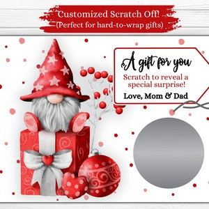 Carte à gratter de Noël personnalisée | Carte à gratter personnalisée | Bas de Noël | Carte cadeau