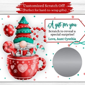 Carte à gratter de Noël personnalisée | Carte à gratter personnalisée | Bas de Noël | Carte cadeau