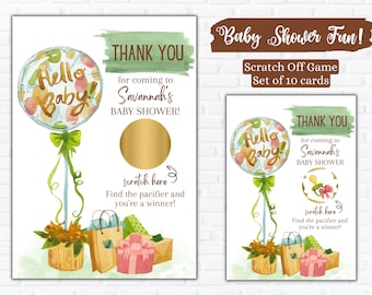 Baby Shower Scratch Off Cards | Boho Baby Shower | Set of 10 Cards | Party Prize | Party Favor | Party Game