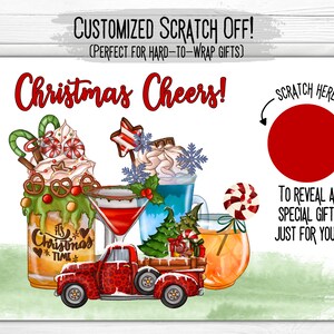 Carte à gratter de Noël personnalisée | Carte à gratter personnalisée | Carte-cadeau | Bas de Noël