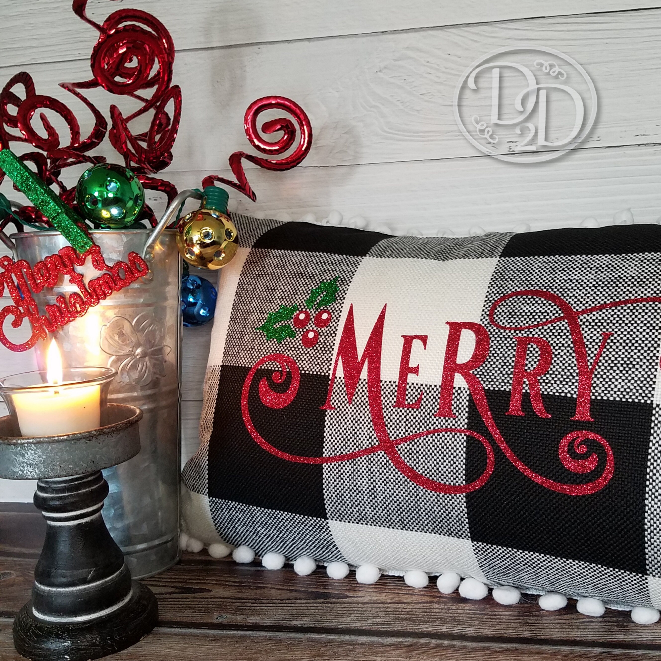12x20 Christmas Accent Pillow Cover Merry Etsy