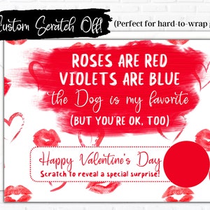 Carte à gratter personnalisée de la Saint-Valentin | Carte à gratter personnalisée | Carte cadeau