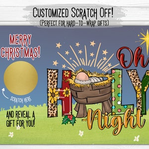 Carte à gratter de Noël personnalisée | Carte à gratter personnalisée | Carte-cadeau | Bas de Noël