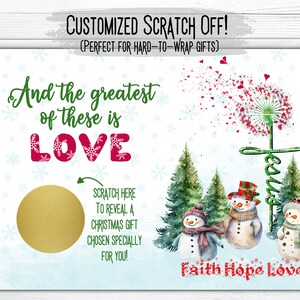Carte à gratter de Noël personnalisée | Carte à gratter personnalisée | Carte-cadeau de Noël | Carte de bas de Noël