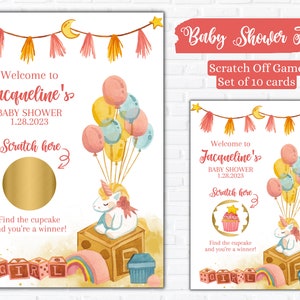 Cartes à gratter de douche de bébé | Jeu de 10 cartes | Prix du parti | Favori du parti | Jeu de société