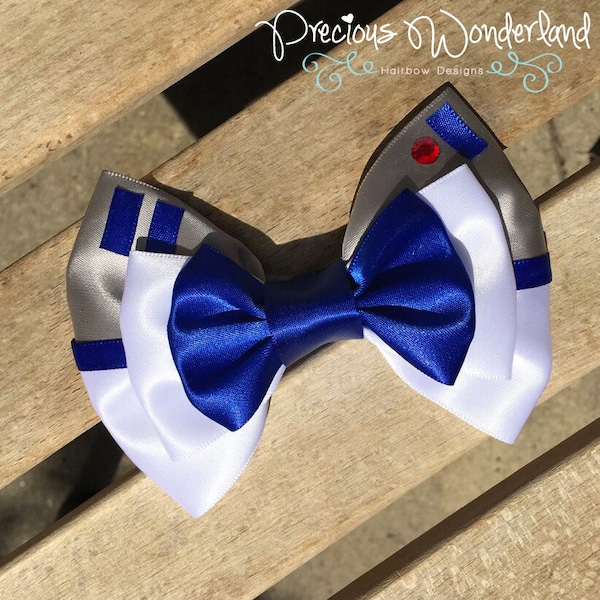 Blue Droid Hair Bow