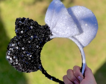 Make it White Make it black velvet sequin  Mouse Ears