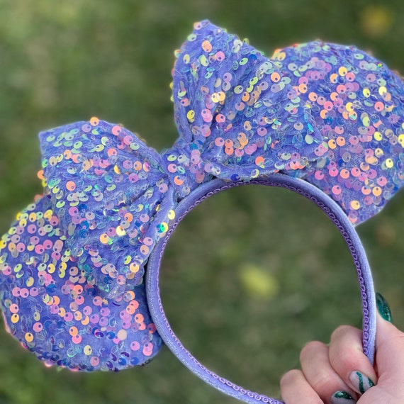Purple Velvet Sequin Mouse Ears - Etsy Israel display picture 3