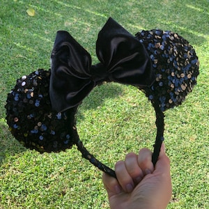 Dark Princess - black velvet sequin  Mouse Ears