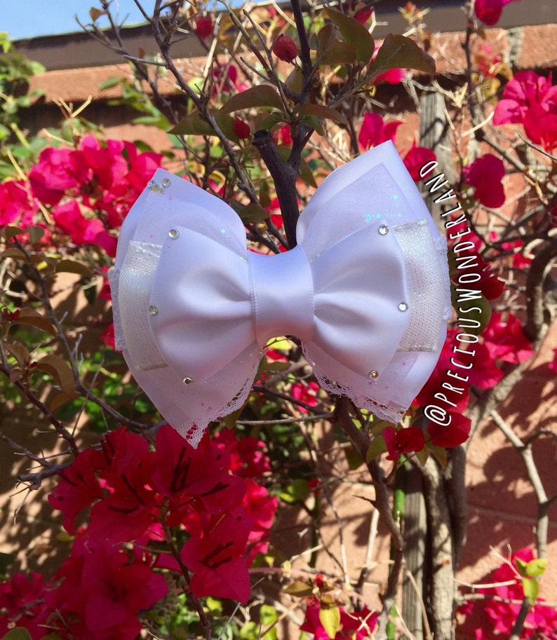 White Wedding Hair Bow