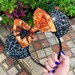 Orange Spider web Halloween Mouse Ears 