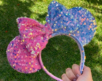 Make it pink make it blue velvet sequin  Mouse Ears