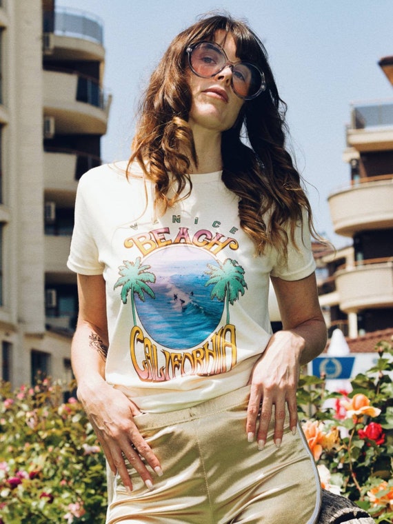 Venice Beach California Camiseta gráfica para mujer 70s -