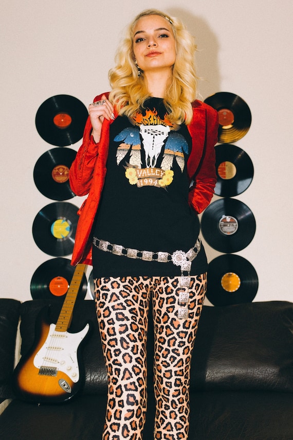 Leopard Leggings 80s Rock Leggings for Women Yoga Leggings