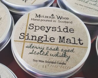 Highland Heather Scottish Glen Scented Soy Wax Tin Candle Handmade Scots Highlander Outlander Scent