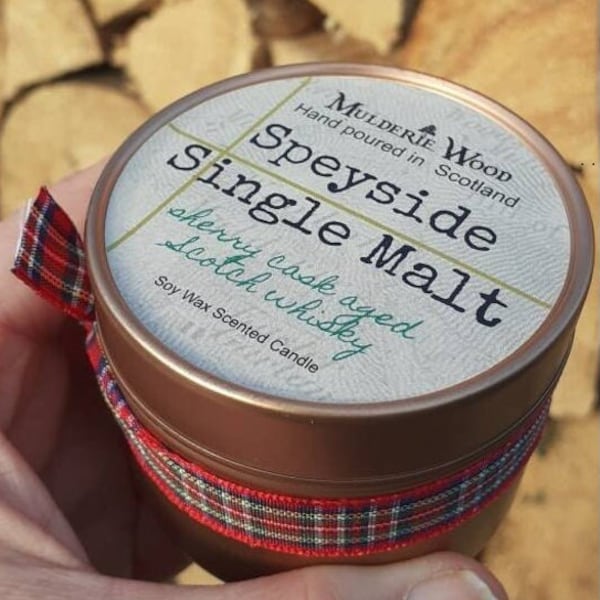 Whisky Whiskey Scotch Speyside Single Malt Scottish Boozy Fruit Soy Vegan Candle + Free Gift Bag