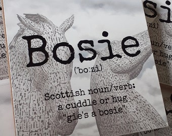 Scottish Bosie Hug Scots Highland Doric Language Fridge Magnet Large Square Kelpies