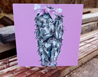 Cocker Spaniel Gun Working Dog Pet Cute Pop Art Pink Greetings Card Mothers Day