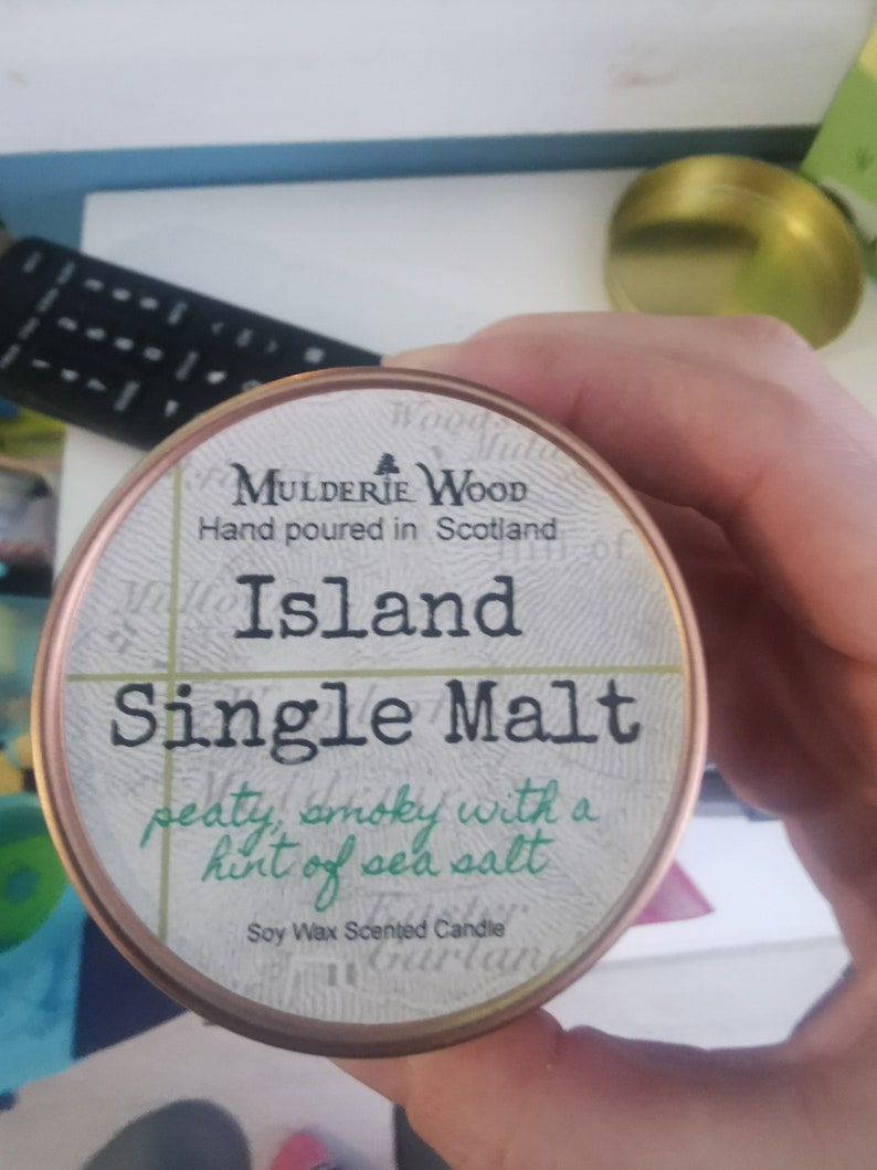 Whisky Whiskey Scotch Island Isla Single Malt Scottish Boozy Peaty Soy Vegan Candle Free Gift Bag image 5