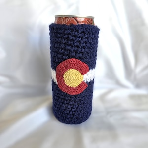 Crochet Skinny Can Koozie--With Colorado Logo